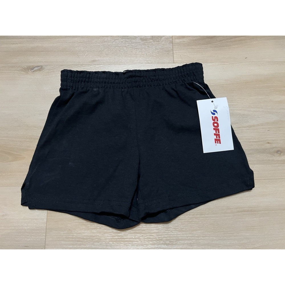 NWT Soffe Athletic Shorts Youth Size Small Girls With Elastic Waist Black